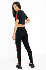 Green And Red Striped Loungewear Set