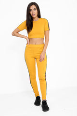 Green And Red Striped Loungewear Set