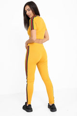 Green And Red Striped Loungewear Set