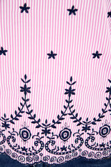 Striped Embroidered Bardot Top