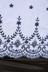 Striped Embroidered Bardot Top