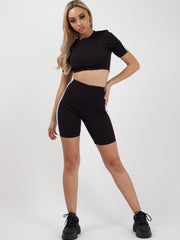 Side Stripe Crop Top & Shorts Co-ord
