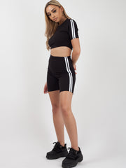 Side Stripe Crop Top & Shorts Co-ord