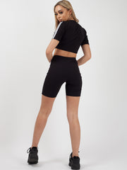 Side Stripe Crop Top & Shorts Co-ord