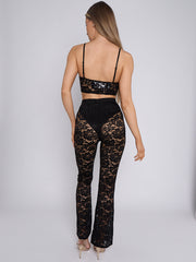 Lace Detail Bralet & Flare Trouser Co-ord