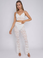 Lace Detail Bralet & Flare Trouser Co-ord