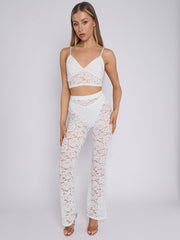 Lace Detail Bralet & Flare Trouser Co-ord