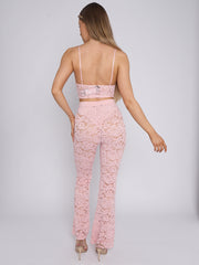 Lace Detail Bralet & Flare Trouser Co-ord