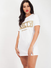 Glitter Guilty Slogan Printed T-Shirt