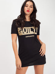 Glitter Guilty Slogan Printed T-Shirt