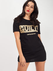 Glitter Guilty Slogan Printed T-Shirt