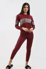 Leopard Print Panel Loungewear Co-ord