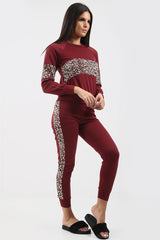 Leopard Print Panel Loungewear Co-ord
