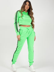 Side Stripe Cropped Loungewear Set