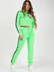 Side Stripe Cropped Loungewear Set