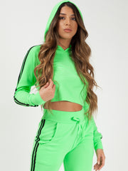 Side Stripe Cropped Loungewear Set