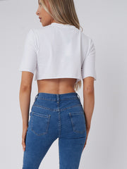 Disco Ball Graphic Printed Crop Top