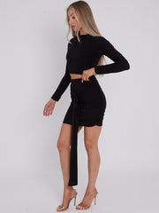 Slinky Ruched Drape Skirt Coord