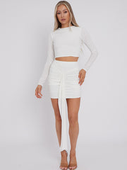 Slinky Ruched Drape Skirt Coord