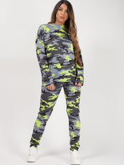 Camouflage Long Sleeves Loungewear Co-ord