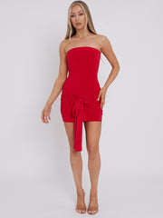 Slinky Knot Detail Bandeau Kleid