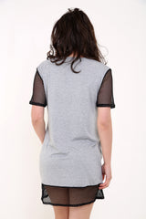 fishnet t shirt dress Belted T-Shirt Dress II Fishnet Gloves