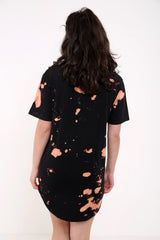 Acid Wash Rock Print Oversized T Shirt