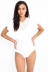 Double Frill Mesh Bodysuit