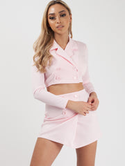 Striped Crop Jacket & Skirt Co-ord