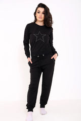 Diamante Embellished Star Loungewear Suit