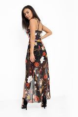 Playsuit de cajón de chifón con estampado floral Cami