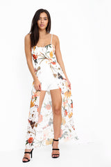 Playsuit de cajón de chifón con estampado floral Cami