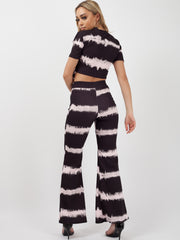 Tie Dye Knot Front Crop Top & Trouser Co-ord