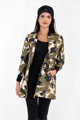 Longline Lightweight Camouflage Shell Jacket