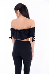 Ruched Bardot Crop Top