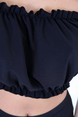 Ruched Bardot Crop Top