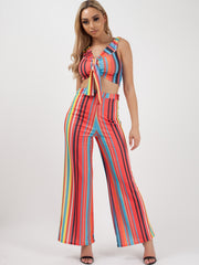 Multi Coloured Crop Top & Trouser Co-ord
