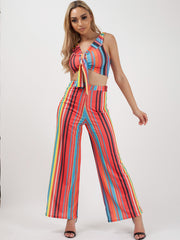 Multi Coloured Crop Top & Trouser Co-ord