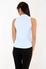 Floral geborduurde choker nek vest top