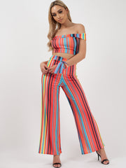 Multi Coloured Crop Top & Trouser Co-ord