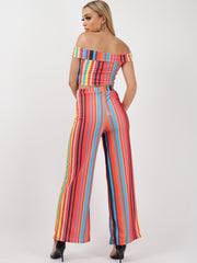 Multi Coloured Crop Top & Trouser Co-ord