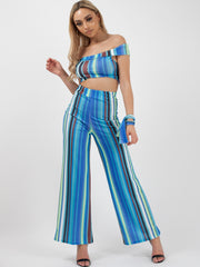 Multi Coloured Crop Top & Trouser Co-ord