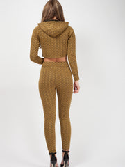 Olivia & Kady geweven gebreide crop-top & broekcoördinage