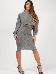 Bijgesneden batwing top & rok coördin