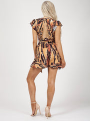 Snake Print Frill Detail Co-ord