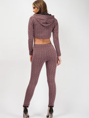 Olivia & Kady geweven gebreide crop-top & broekcoördinage