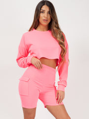 Crop Top & Pocket Shorts Coord