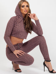 Olivia & Kady geweven gebreide crop-top & broekcoördinage