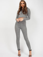 Olivia & Kady geweven gebreide crop-top & broekcoördinage