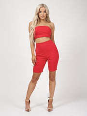 Bandeau Crop Top & Cycling Shorts Co-ord